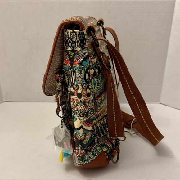 Sakroots Artist Circle Boho Convertible Crossbody Backpack Colorful Pattern NWT - Picture 2 of 12